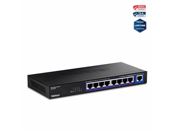 TRENDnet 9-Port Multi-Gig Switch, TEG-S591, 8 x 2.5G RJ-45 Ports, 1 x 10G RJ-45