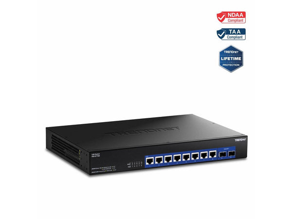 TRENDnet 10-Port 10G Unmanaged Switch, TEG-S7102, 8 x 10G RJ-45 Ports, 2 x 10G