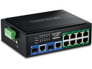 TRENDnet 10-Port Industrial Gigabit 400W PoE++ DIN-Rail Switch TI-BG108 - 8x