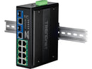 TRENDnet 10-Port Industrial Gigabit 400W PoE++ DIN-Rail Switch TI-BG108 - 8x