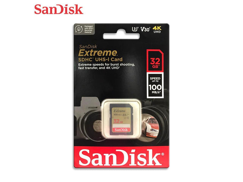 SanDisk 32GB Extreme SDXC UHS-I/U3 Class 10 V30 Memory Card, Speed Up to 100MB/s