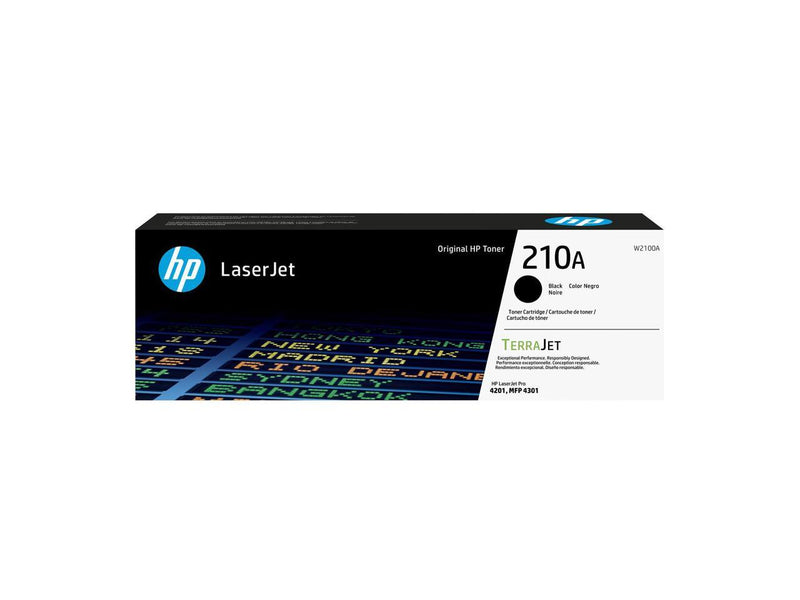 HP 210A Black Original LaserJet Toner Cartridge, ~ 2,000 pages, W2100A