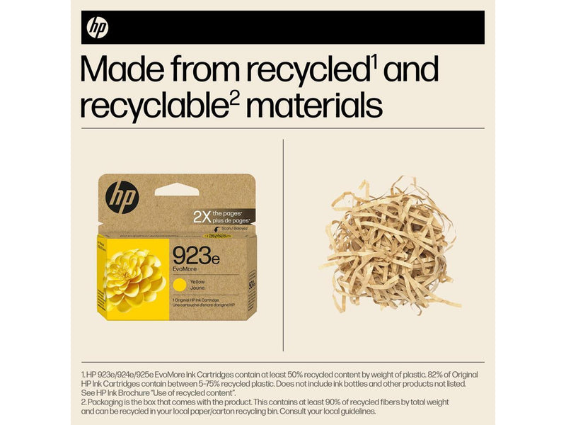 HP EvoMore 923e Original High Yield Inkjet Ink Cartridge Yellow 1 Pack 4K0T6LN