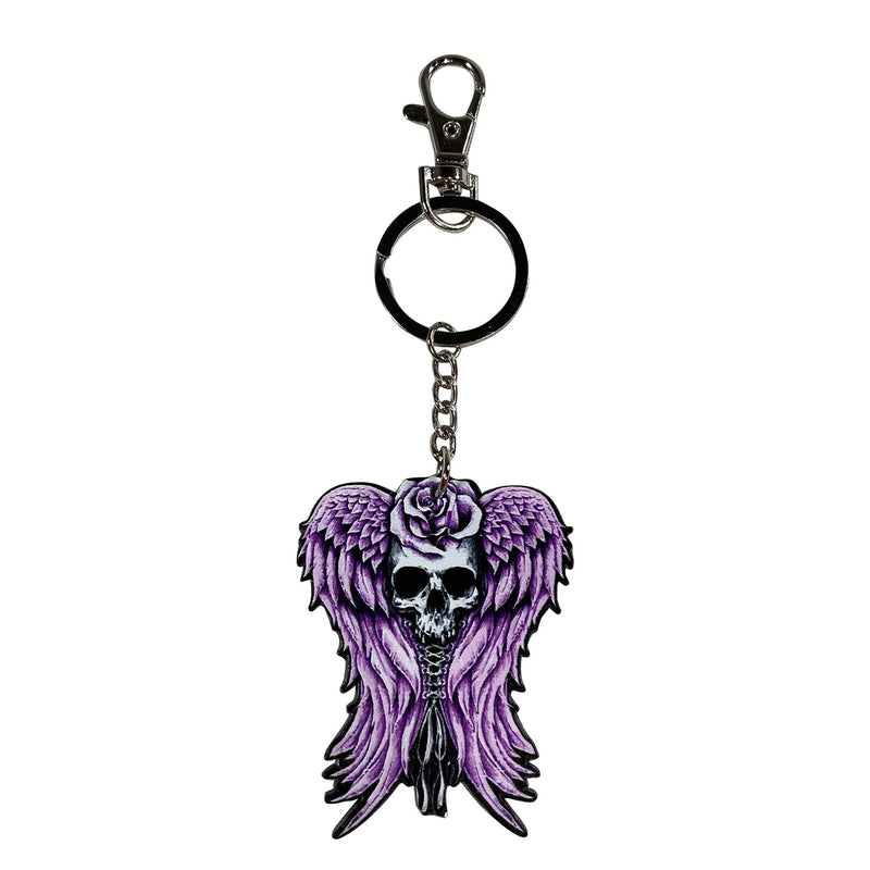 Corset Wings Skull Keychain