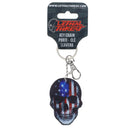 USA Flag Skull Keychain