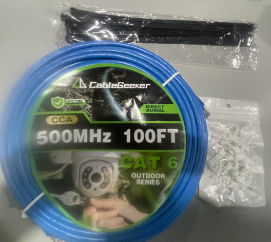 CABLEGEEKER CAT6 OUTDOOR ETHERNET CABLE, 24AWG RJ45 PATCH CABLE 100FT - BLUE - Like New