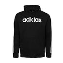 ADIDAS MEN ESSENTIAL 3-STRIPE PULLOVER FLEECE HOODED SWEATSHIRT 2XL BLACK/WHITE New