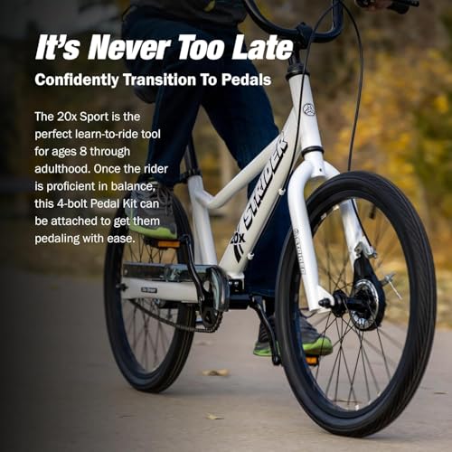 STRIDER 20X SPORT PEDAL KIT TRANSFORM 20X BALANCE BIKE - AGES 8+ - BLACK - Like New