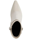 WOMEN'S KARLY POINTED HEELED ANKLE BOOTIE, KL441158, SIZE 7, SOFT WHITE - Like New