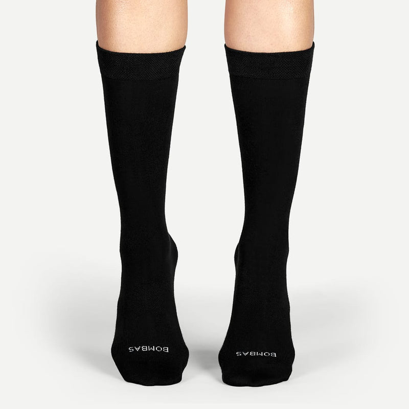 BOMBAS WOMEN'S LIGHTWEIGHT CALF SOCK 4-PACK - SIZE: WOMEN M 8-10.5 - BLACK - Like New