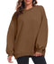 FKEEP OVERSIZED SWEATSHIRT FOR WOMEN CREW NECK SWEATSHIRT CASUAL - BROWN - M - Like New