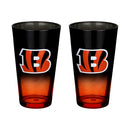 The Memory Company Officially Licensed 2-Pack Ombre Pint Glasses, Bengals - Like New
