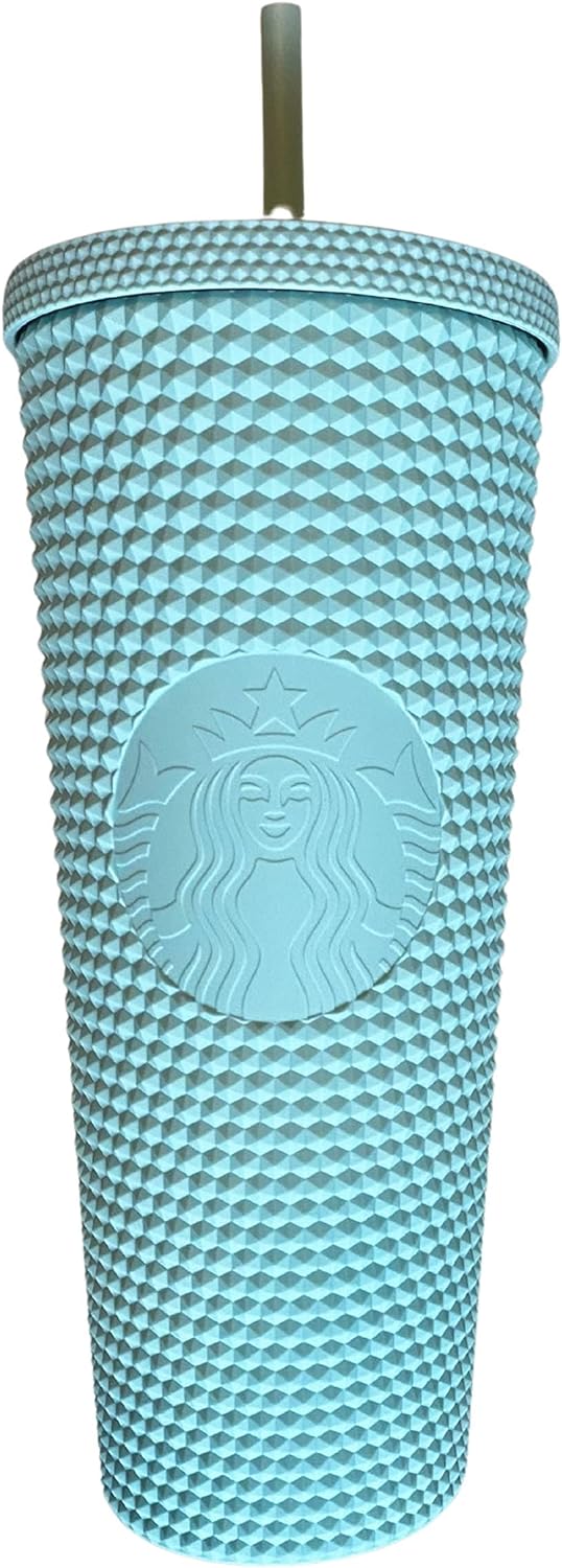 Starbucks 2021 Holiday Bling Studded Cold Cup Tumbler 16oz - Teal Mint Like New