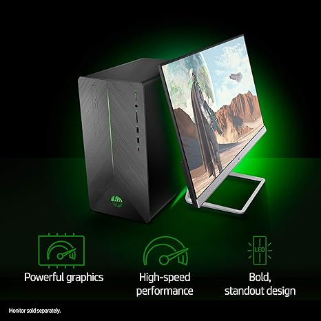 HP Pavilion Desktop AMD RYZEN 3 2200G 8GB 1 TB HDD RADEON RX550 690-0010 - BLACK - Like New