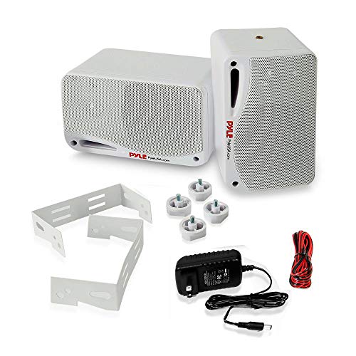 PYLE OUTDOOR WATERPROOF WIRELESS BLUETOOTH 3.5 INCH SPEAKER SYSTEM - WHITE - Like New
