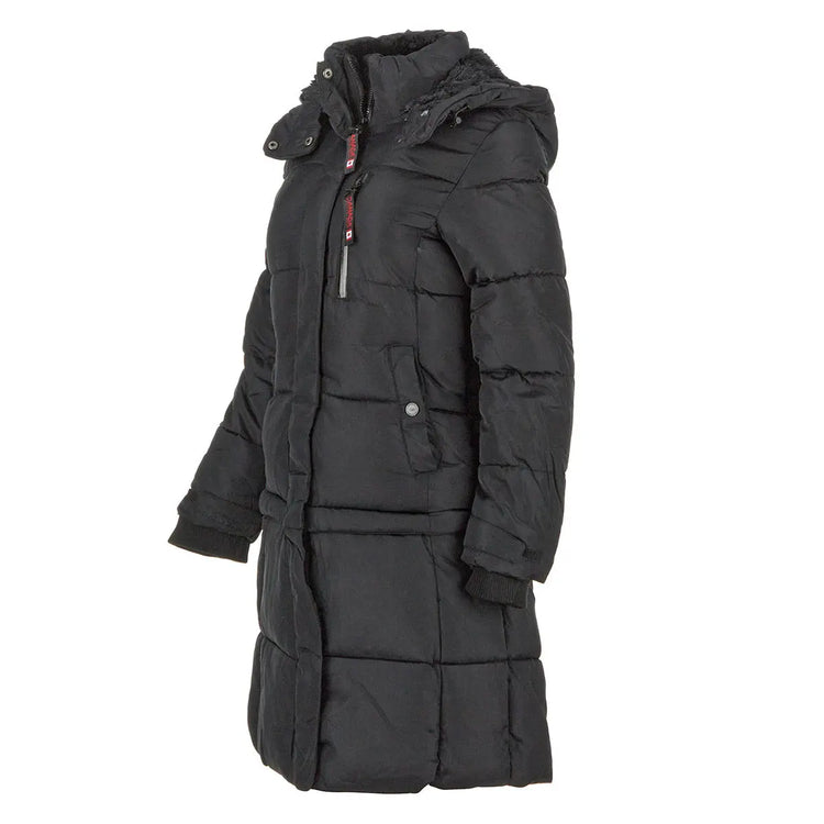 CANADA WEATHER GEAR WOMEN'S LONG PUFFER, HOODIE, BLACK, LARGE, OLCW843PZ - Brand New