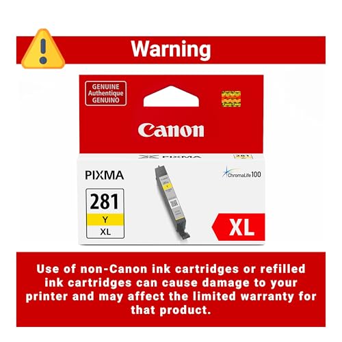 Canon CLI-281 XL Genuine Yellow Ink Tank , Compatible with TR8520, TS9120 - Brand New