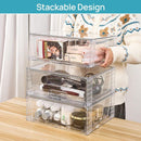 VTOPMART 2 PACK ACRYLIC LARGE STACKABLE STORAGE DRAWERS, FOR CLOSET - CLEAR - Like New