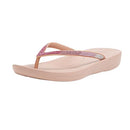 FitFlop Women's iQUSHION Ombre-Sparkle Flip-Flops, Soft Pink, Size 9 - Like New