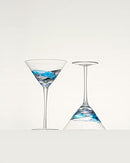 Antoni Barcelona Martini Glass BLUE Special 12 oz Refreshment Party 2 Pack - Brand New