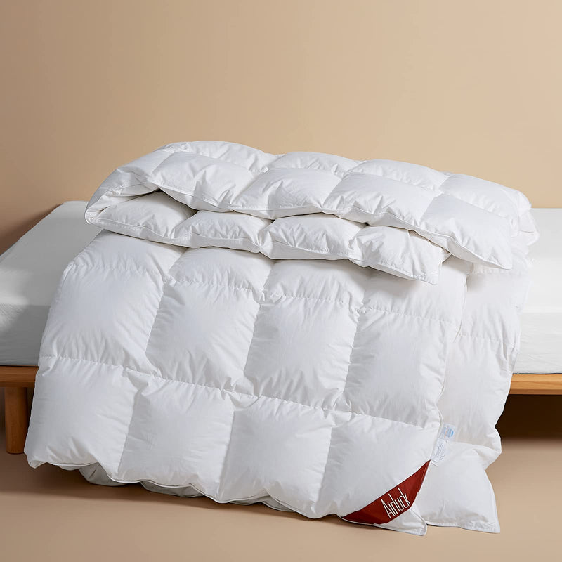 Airluck Feather Down Comforter Twin Size Hotel Fluffy Duvet 68" x 90" - White - Brand New