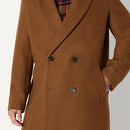 AMAZON ESSENTIALS DEMI'S PICK RELAXED-FIT DOUBLE BREASTED WOOL - CARAMEL HEATHER - Like New