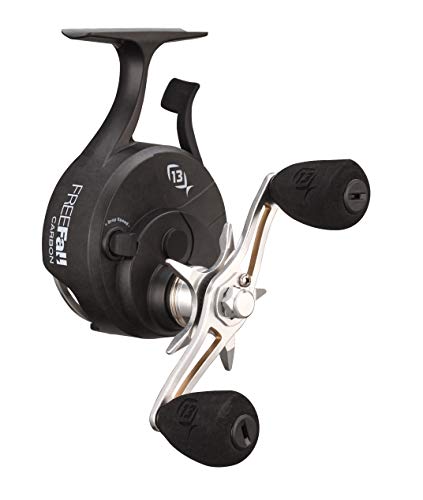 13 FISHING FREEFALL CARBON INLINE ICE FISHING REELS 2.5:1 GEAR RATIO BLACK/GOLD Like New