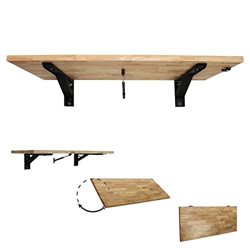 SAFERACKS HEAVY DUTY WALL MOUNTED FOLDING TABLE | FOLDS FLAT - - Scratch & Dent