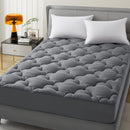 WQSPRING MATTRESS TOPPER, COTTON, DEEP POCKET, QUEEN - GRAY CLOUD - Like New