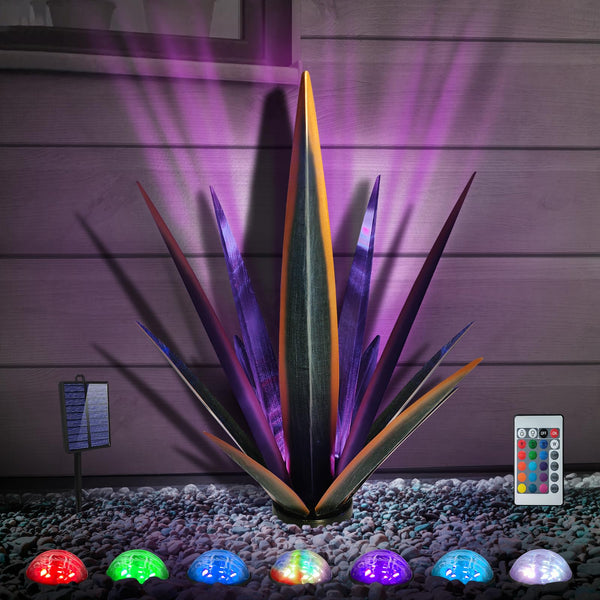 KODIBO LARGE TEQUILA RUSTIC SCULPTURE, RUSTIC METAL AGAVE - MINT GREEN - Like New