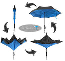 BetterBrella Double Layer Inverted Umbrella Reverse Open Folding - Blue - Brand New