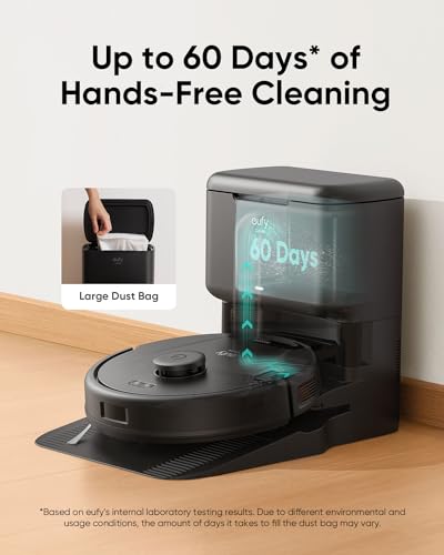 Eufy Like-New L60 Hybrid Robot Vacuum with Self Empty Station (Renewed) - Black - Like New