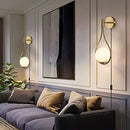 BOKT Modern Glass Wall Lamp Gold, B08JPPB28F - Gold Gl Globe Regret Sconces - Brand New