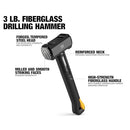 TOUGHBUILT TB-H1-1DR-F3 3 LB. FIBERGLASS DRILLING HAMM - BLK - Brand New