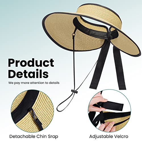 Livingston Sun Visors for Women UV Protection Roll Up Wide Brim Packable - Brand New