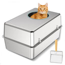 UWANGPET STAINLESS STEEL CAT LITTER BOX BXGMSP - Silver - Like New
