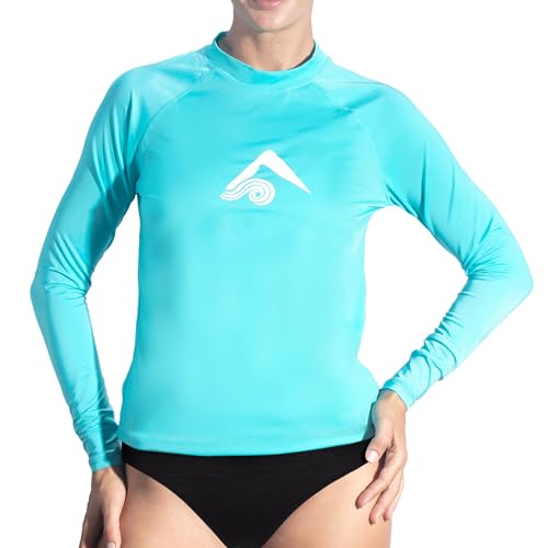 KANU SURF WOMENS KERI LONG-SLEEVE UPF 50+ RASHGUARD SIZE WOMEN L AQUA - Like New