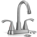 PHIESTINA BRUSHED NICKEL BATHROOM FAUCET, VANITY FAUCET 4" 2 OR 3 HOLES - NICKEL - Like New