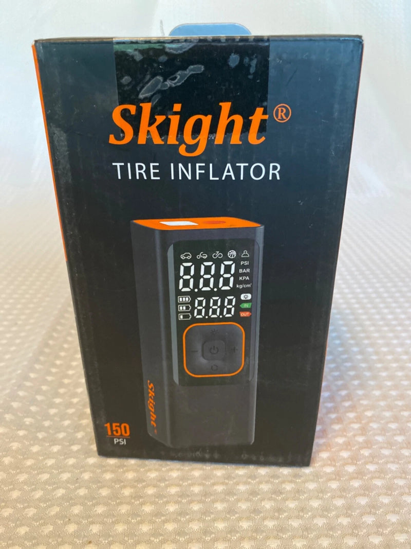 SKIGHT TIRE INFLATOR, EMERGENCY TIRE SOCCER BASKETBALL INFLATOR - BLACK/ORANGE - Like New