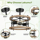 Lakumu 2-Light Retro Semi Flush Mount Ceiling Light Fixture,JC2758.2WD - OAK - Like New