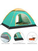 UBON INSTANT POP UP TENT, 2-3 PERSON QUICK TENT - GREEN,ORANGE,BLACK - Like New