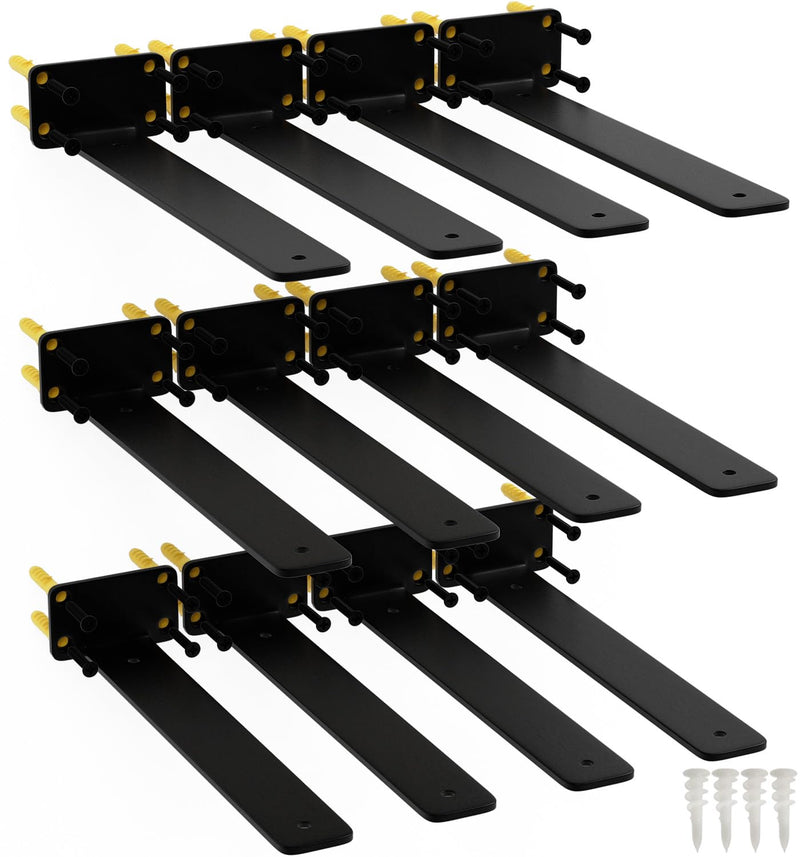 ISOKER Floating Shelf Bracket, 12 Pack Shelf Brackets, Hidden Shelf Bracket - Like New