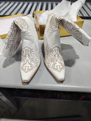 LOERICH WOMEN'S COWBOY BOOTS - SIZE: WOMEN 12 - WHITE - Like New