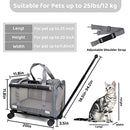 PROKEI Pet Carrier Cat Dog Airline Approved Rolling Trolley Grey - NEW - Brand New