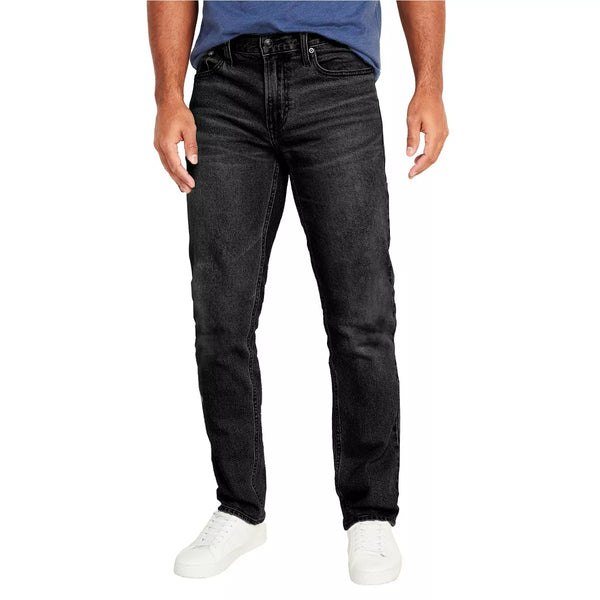 BLU ROCK MEN'S FLEX STRETCH SLIM STRAIGHT JEANS - SIZE: MEN 42X31 - BLACK - Brand New