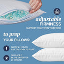 BECKHAM HOTEL COLLECTION KING SIZE ADJUSTABLE FILL PILLOWS SET OF 2 - WHITE - Like New