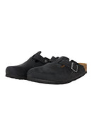 BIRKENSTOCK UNISEX BOSTON OILED LEATHER CLOGS - SIZE: MEN 10 WOMEN 12 BLACK - Like New