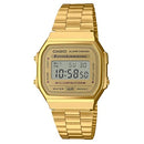 CASIO VINTAGE A168WG-9VT GOLD-TONE STAINLESS STEEL DIGITAL WATCH 38.6X36.3MM - Like New