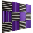 Pro Studio Acoustics - Purple/Charcoal - 12"x12"x2" Wedge Foam 12 Pack - Brand New