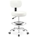 BRICK ATTIC DRAFTING CHAIR BACKREST – Adjustable Foot Rest Rolling Stool, White - Like New